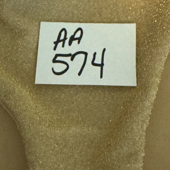 AA-574 Aerie‎ NWOT Cheeky Metallic Gold Summer Swim Bottoms Size L - Picture 9 of 11